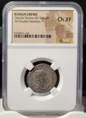 🔥ROMAN EMPIRE OTACILIA SEVERA AD 244-49 SILVER DOUBLE DENARIUS NGC ChXF