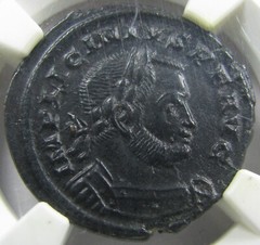 NGC AU, Licinius I, 308-324 AD, AE Follis, Struck 316 AD, Trier Mint