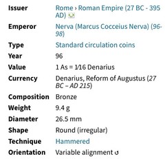 Emperor Nerva Clasped Hands Ancient Roman Coin 96-98AD Genuine As Great Detail