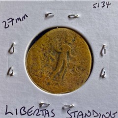 Roman Emperor Claudius I 41AD-50AD Genuine Ancient Coin Libertas Standing Rome
