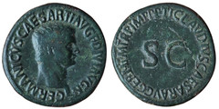 Germanicus AS, Roman coin AD 42 – (minted during the reign of Claudius) RIC 106