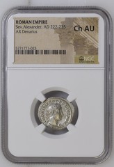 NGC Ch AU Denarius Severus Alexander AD222-235 NGC Ancients Certified Roman T11