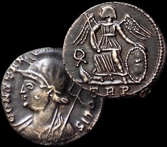 CONSTANTINOPIOLIS – VICTORY- WREATH / 333-334AD. Æ BI Follis Coin + COA GGcoins