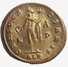 Maximinus II Silvered AE Follis from Alexandria