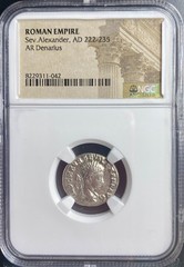 NGC Emperor Severus Alexander 222-235 AD Ancient Silver Roman Denarius Genuine