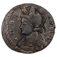 Ancient Rome AD 330-1 Constantine I Urbs Roma AE Follis Coin RIC #242 2.62g