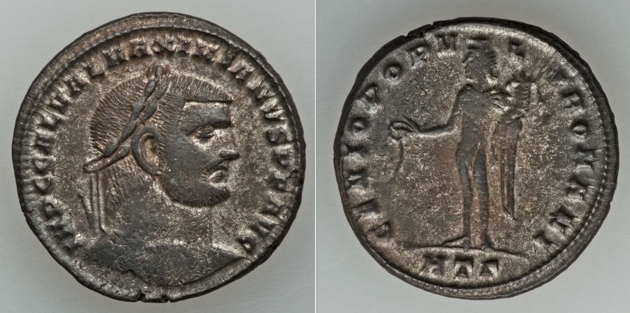 Ancient Rome Maximianus AD 298-9 Large AE Silvered Follis 8.77g