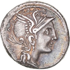 [#1068629] Coin, Manlia, Denarius, 111-110 BC, Rome, EF(40-45), Silver, Crawford