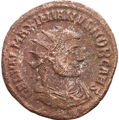 MAXIMIANUS HERCULIUS 286-305 AD Ancient Roman Silvered Coin IOVI ET HERCVLI 22mm