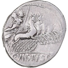[#1170772] Coin, Vibia, Denarius, 90 BC, Rome, AU(50-53), Silver, Crawford:342/5