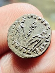 Constans AE Nummus Alexandria AD 337-340, GLORIA EXERCITVS, EGYPT, MAX AVG, XF+!