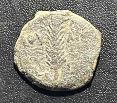 Ancient Judaea(Rome) 15-26 AD Tiberius Prutah Bible/Christ lifetime