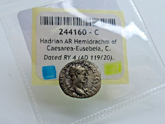 Roman Silver Coin Hadrian AD 119/20 Hemidrachm smaller Denarius Auction House