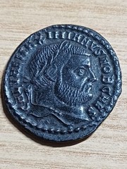 Roman Empire Galerio Maximiano Follis Cyzico Genio Aug Spl RR Auction Munthandel