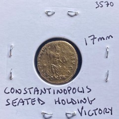 Constantinopolis Seated Roman Coin Ancient Emperor Arcadius 401-403AD Concordi
