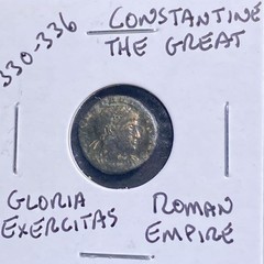 Constantine The Great Roman Coin 330-336AD 2 Soldiers Gloria Exercitas Genuine