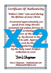 Quality Widows Mite Coin Holy Land Artifact Free Display Card Jesus Time @F817