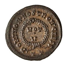 EMPIRE Emperor Crispus Caesar Ticinum VOT V Wreath RARE Ancient Roman Coin D206