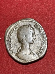 ORBIANA wife of SEVERUS ALEXANDER 225AD Rome Sestertius Roman Rev Concordia