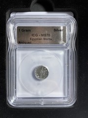 ICG MS70 Egyptian Montu Antiqued 1 Gram Silver Ancient Roman Imperial Coin