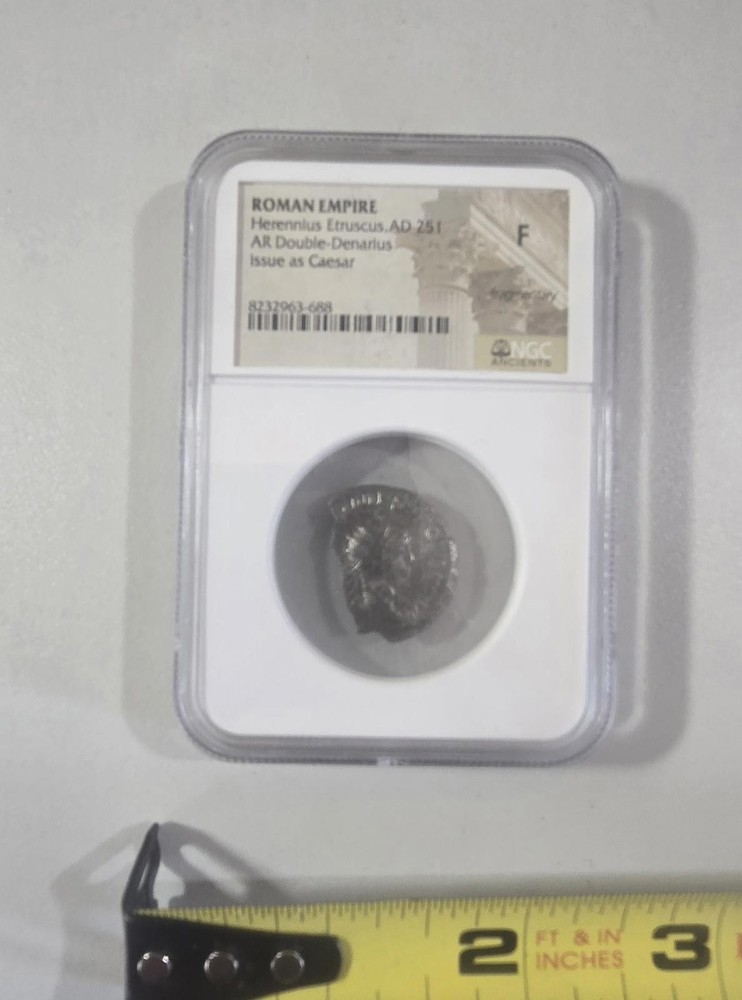 Roman Empire Herennius Etruscus AD 251 AR Double-Denarius Ngc Graded
