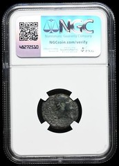 CHALCIS. Cleopatra VII with Marc Antony, 32/1 B.C. Æ19, NGC Fine