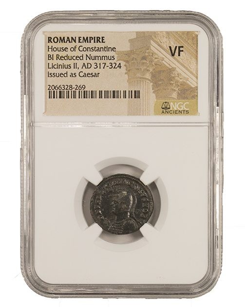 Roman AE Licinius II AD 317-324 NGC VF Certified Ancient Roman Bronze Coin Rare