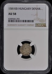 1581KB Hungary Denar Rudolf Madonna and Child NGC AU58