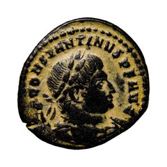 EF Constantinus I the Great AD 306-336. Rome Follis Sol R Star P Certified COA