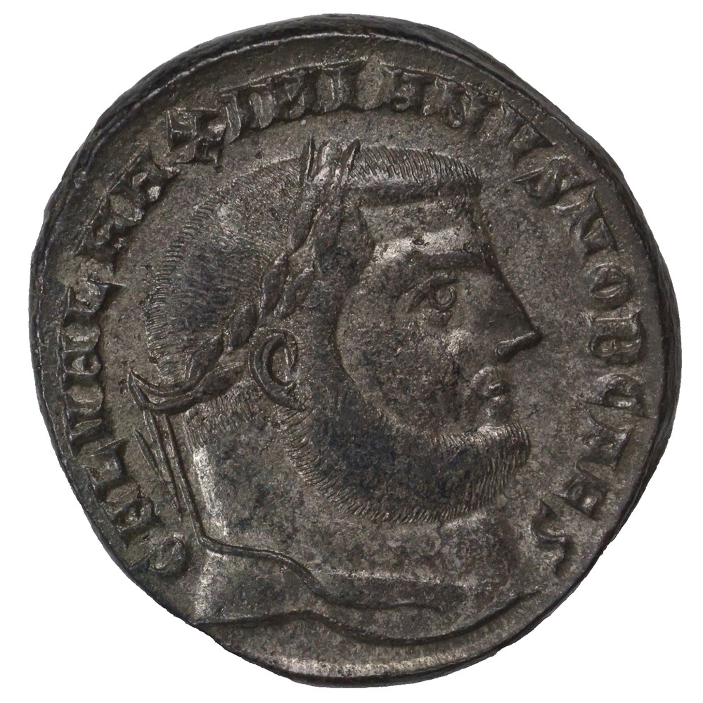 Galerius Large Bronze AE Silvered Follis Ancient Roman Coin 305-311 AD