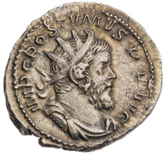 Postumus (AD 260-269) Gallic Roman usurper AR antoninianus coin Victory RIC 59