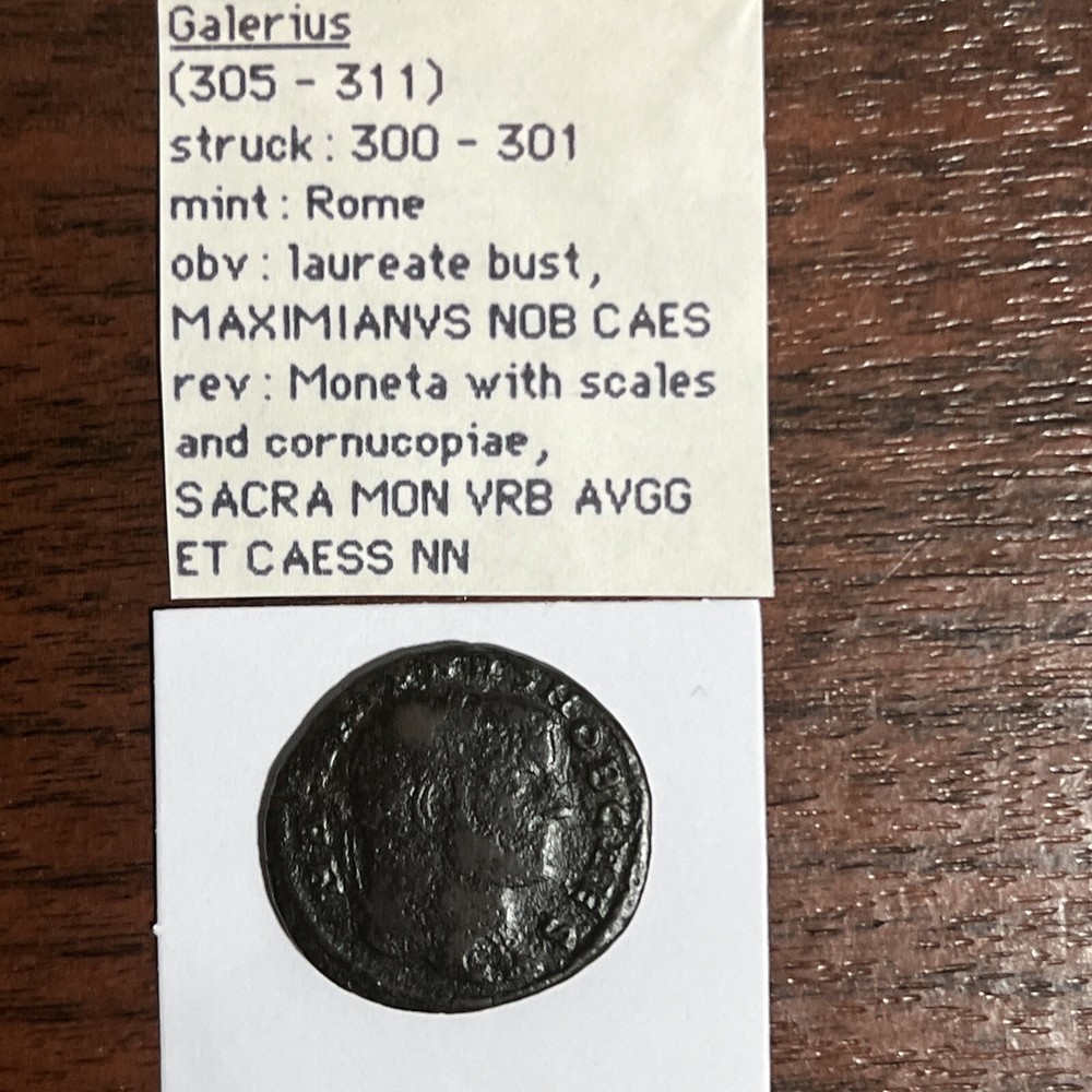 Galerius (305-311) Mint: Rome 25mm Ae With Crude countermark On Reverse R1209
