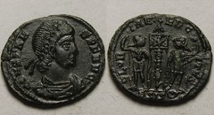 Rare Genuine ancient Roman coin Constans Legion soldiers standard Chi-rho moon