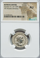 NGC – Roman Imperial – AR Double-Denarius – 238-244 AD – Gordian III – AU