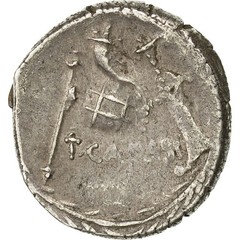 [#491434] Coin, Carisia, Denarius, 46 BC, Rome, EF(40-45), Silver, Crawford:464/