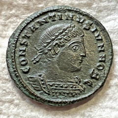 Ancient Roman Empire Coin Constantine II. 330-333 AD Soldiers Military Standards