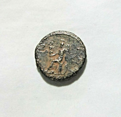 BRONZE SEMIS, HADRIAN, 117-138 AD. ROME MINT, C. 125-128 AD. ROMA REVERSE. RARE.