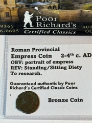 Roman Empress Bronze 2-4th C. Portait/Deity to ID. 15mm Nummus. CR77