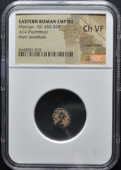 MARCIAN, AD 450-457, AE 4 NUMMUS, NGC CERTIFIED,——397—-