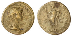 Roman bronze dupondius of Trajan – with the FELICITAS reverse, RIC 674