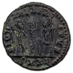 Ancient Rome AD 335-7 Delmatius AE Follis Coin RIC #133 1.31g