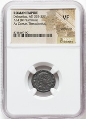 EMPIRE Emperor Delmatius Soldiers Military Standard NGC Ancient Roman Coin D1351
