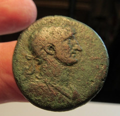 TRAJAN AE26OF ANTIOCH AD ORONTEMLARGE SC W/LETTER B IN LAUREL WREATH 16.04G