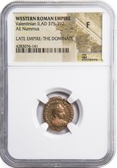 NGC F – FINE – Roman AE4 of Valentinian II AD 375 – 392 NGC Ancients Certified