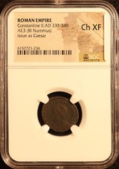 Roman Empire Constantine II AE3 BI Nummus (337-340 AD) -NGC Choice XF! Campgates