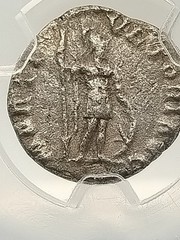 Roman Empire Commodus Ad 177 – 192 AR Denarius Coin In PNC Slab
