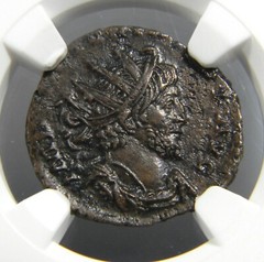 Roman Coin Victorinus/Sol AD 269-271 BI Double-Denarius NGC Extra Fine