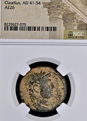 Roman Emperor Claudius I 41AD-54AD Ancient NGC Genuine Certified Coin As SC Nice