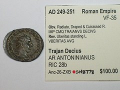 AD 249-251 Roman Empire Trajan Decius – AR ANTONINIANUS RIC 28b VF+ SN8778