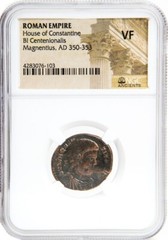 NGC VF VERY FINE Roman AE of Magnentius AD 350-353 NGC Ancients – Rebel Emperor